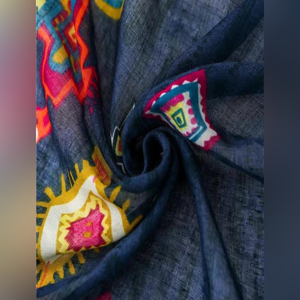 Multi Colored Patterned Scarf New In Package - image 3